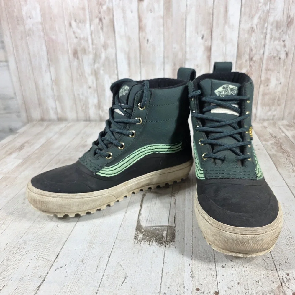 Vans Standard Mid Snow MTE Forest Green Black Winter Boots Mens 5.5 Womens 7